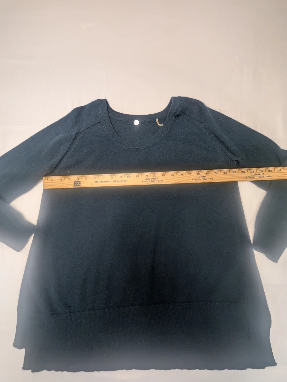 Margaret O'Leary 100% Cashmere Scoop Neck High-Low Knit Sweater Navy Blue L